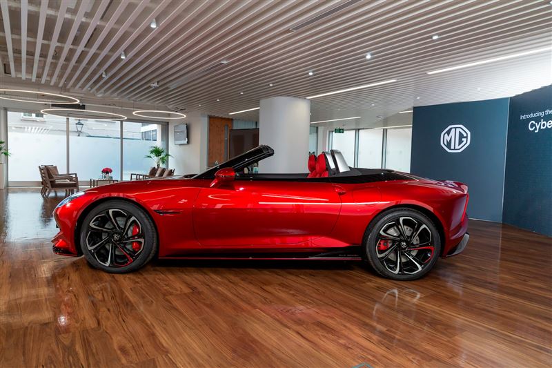 mg名爵cyberster敞篷跑车,mg双座敞篷跑车实车首曝