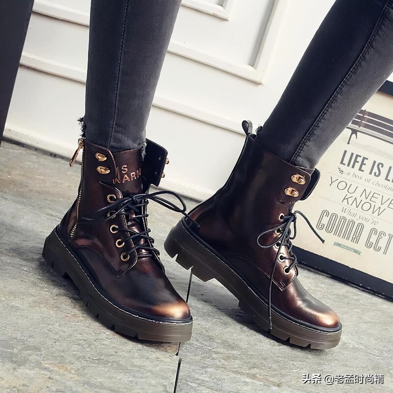 拯救小短腿的马丁靴又增高又显瘦,透气时尚马丁靴
