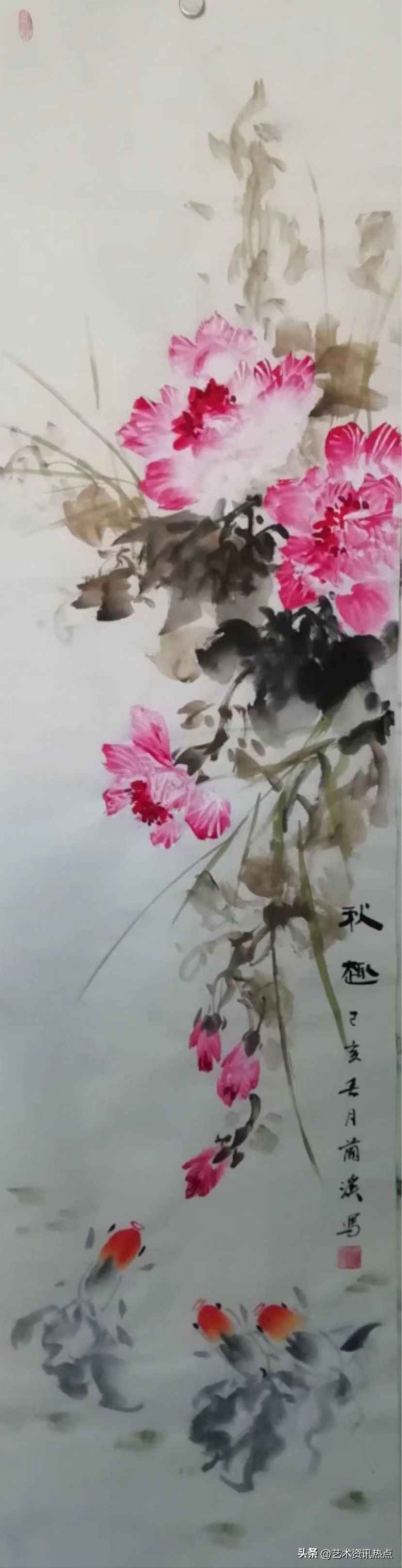 名家推荐|画家李维娜，惟妙惟肖婀娜多姿之芙蓉图