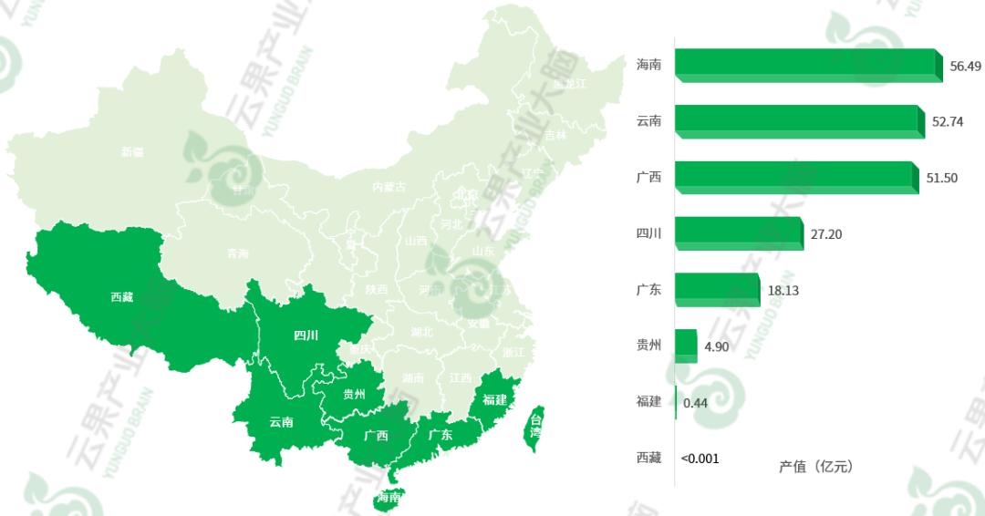 国内芒果产业发展现状,中国各省芒果主产区上市时间