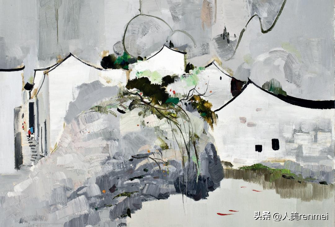 小桥流水森林的绘画,小桥流水森林风景画