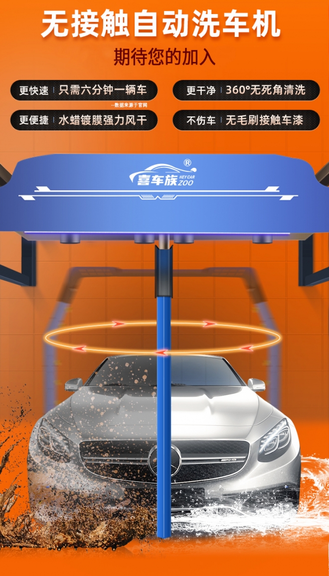 全自动无接触洗车设备全套价格,三万元全自动洗车设备