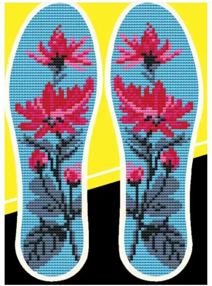 十字绣鞋垫图案小花,十字绣鞋垫图案自己定制