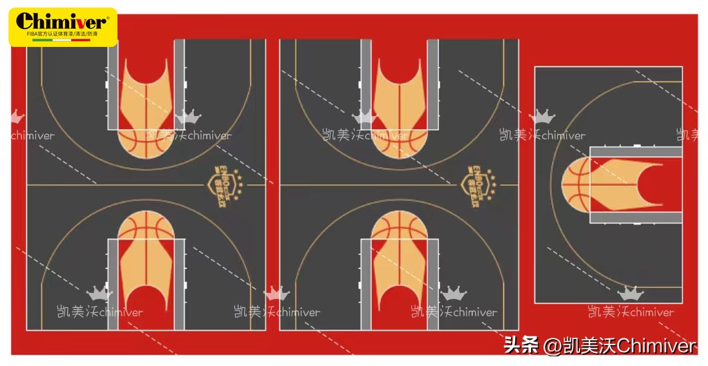 篮球场地板设计,篮球馆木地板配色设计