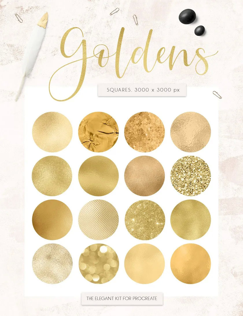 苹果画画软件procreate厚涂笔刷,procreate金色字笔刷