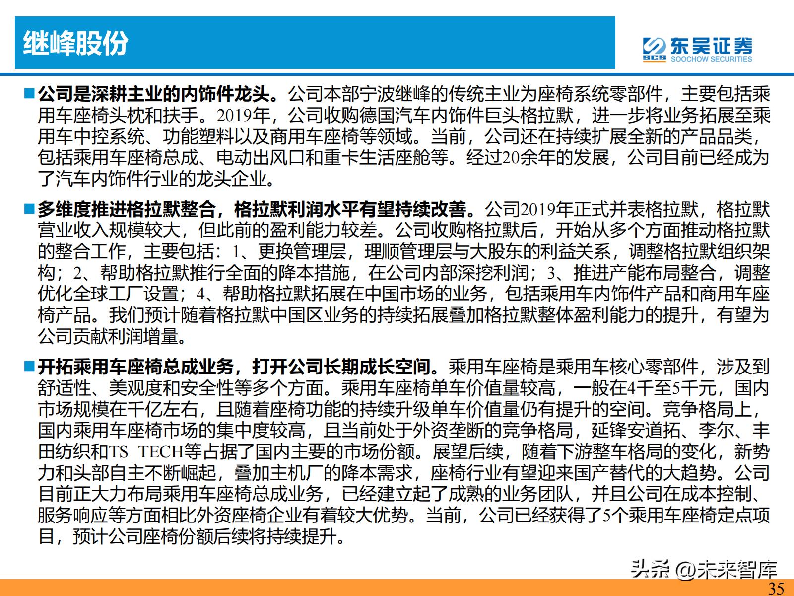 汽车零部件产业链的研究报告,汽车内外饰行业