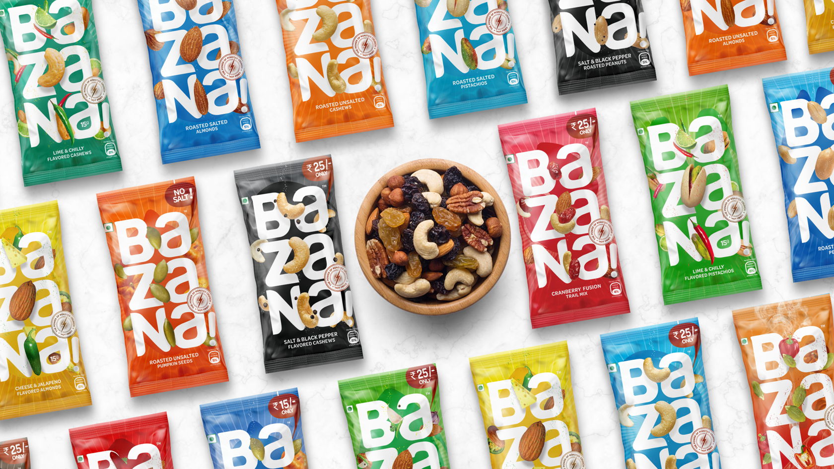 Bazana干果混合物品牌包装设计via：ArtisticodopeoDesignz