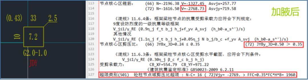 梁柱偏心时，节点核芯区在程序中是如何验算的？