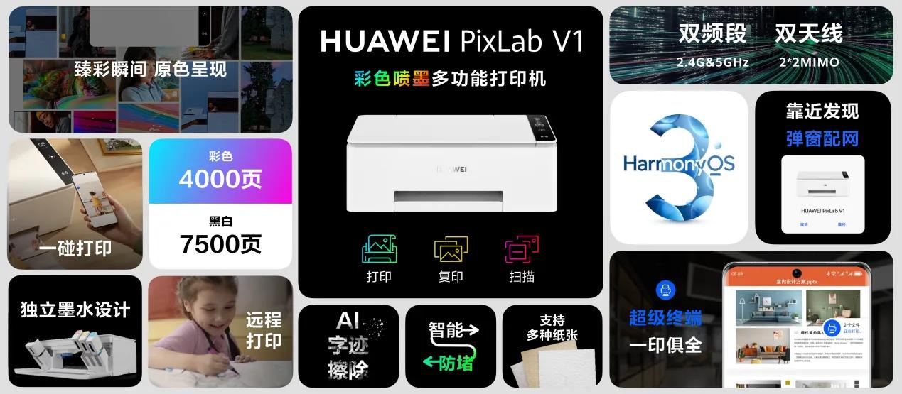 华为pixlabv1打印机有哪些功能,华为pixlabv1彩色打印机优缺点