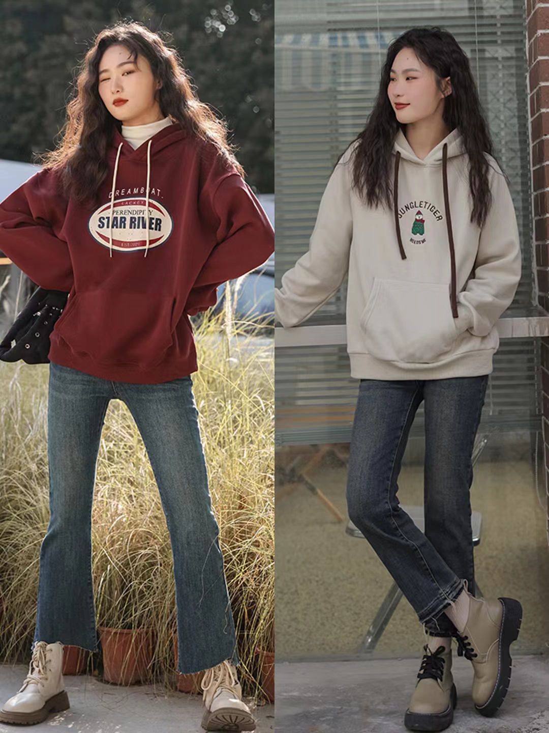 春天长款卫衣怎么搭配才好看,早春卫衣的时髦穿搭你有get吗