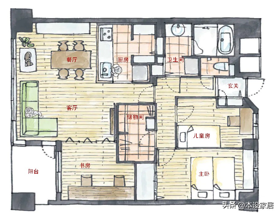 日本妈妈三口之家的极简家居生活,日本家庭一尘不染