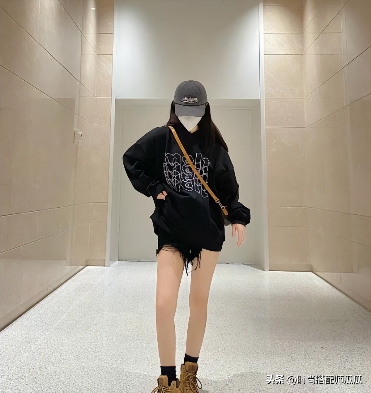 显腿长又不露腿的卫衣穿搭,卫衣长款显瘦搭配打底裤高档炸街