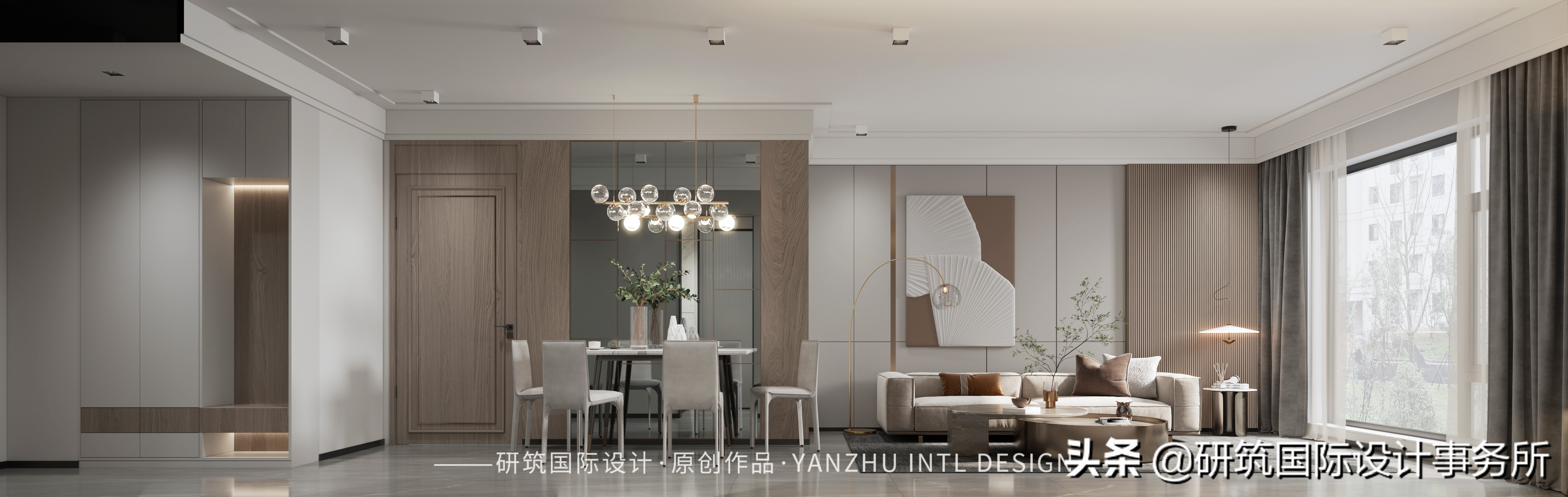 89㎡现代轻奢｜灰调木色简单大方增加空间层次感