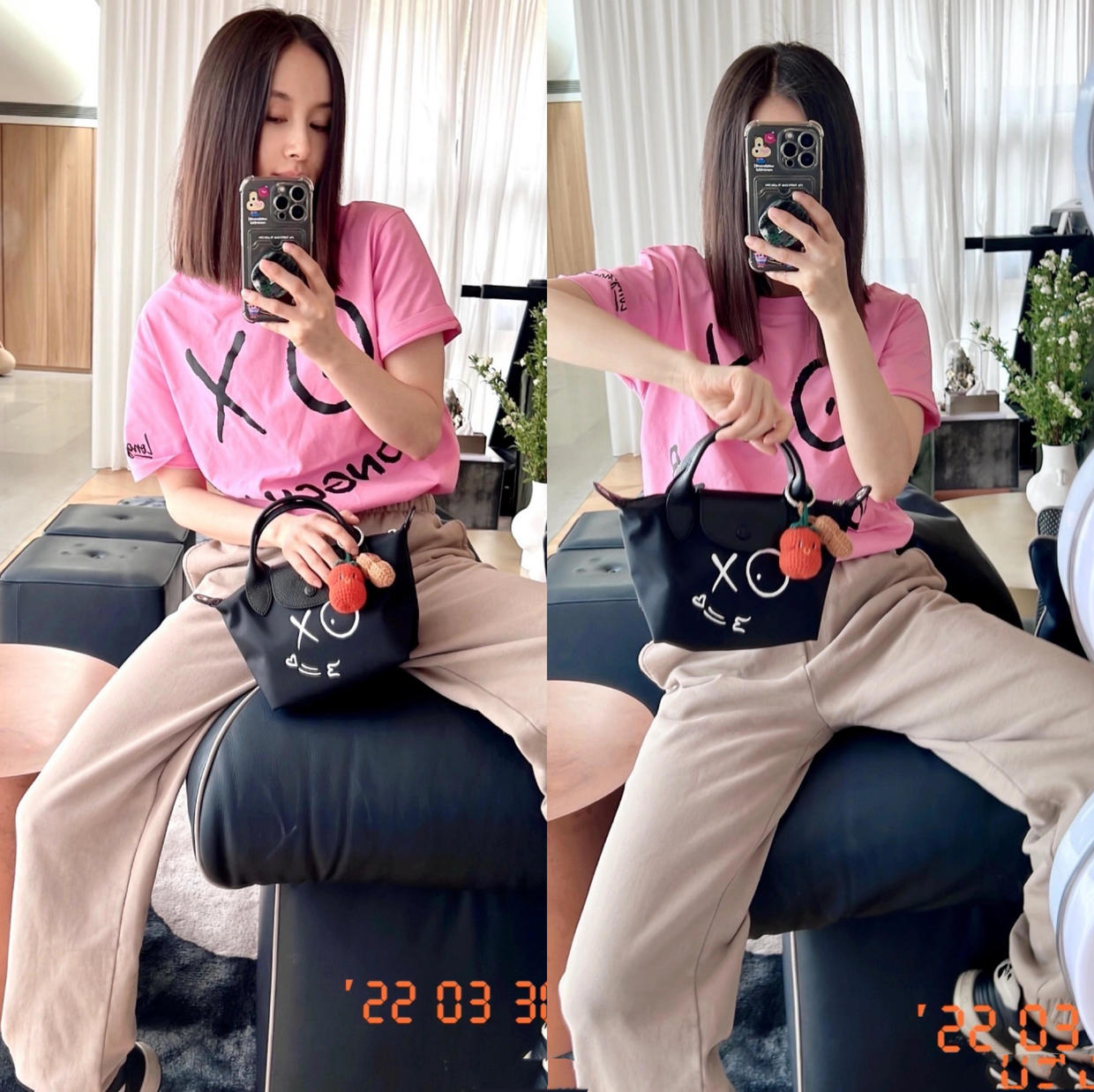 王子文牛仔裤配什么衣服,王子文杏色毛衣搭配卡其色裤子