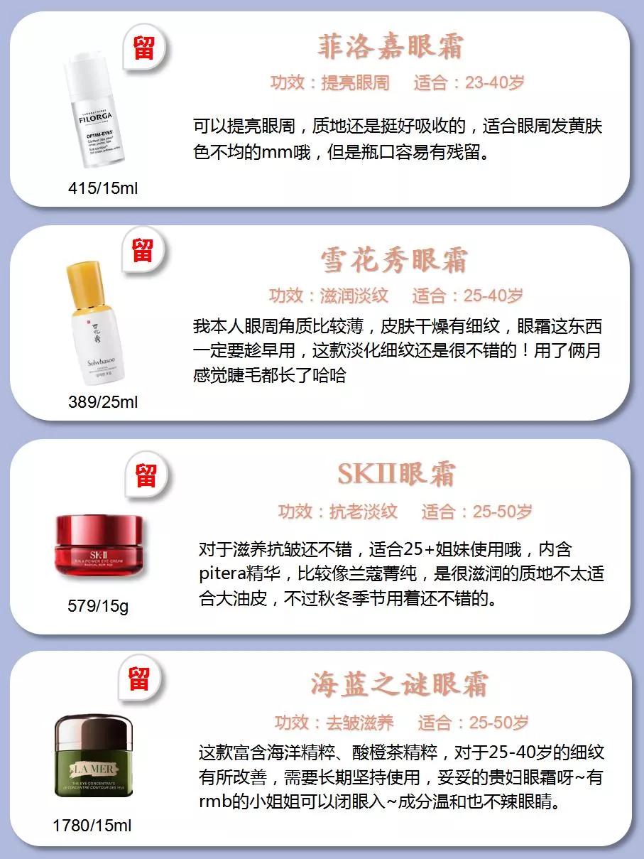 去细纹黑眼圈效果好的眼霜测评,去眼袋黑眼圈国货眼霜