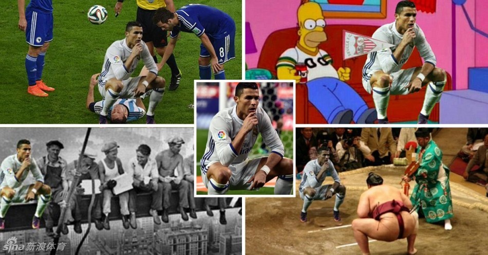 皇马c罗进球庆祝动作素材,c罗葡萄牙进球拉莫斯一起庆祝