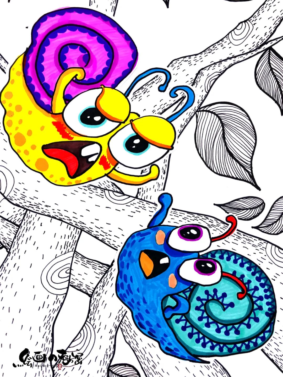 生气的蜗牛,宝宝蜗牛和水牛吵架打架