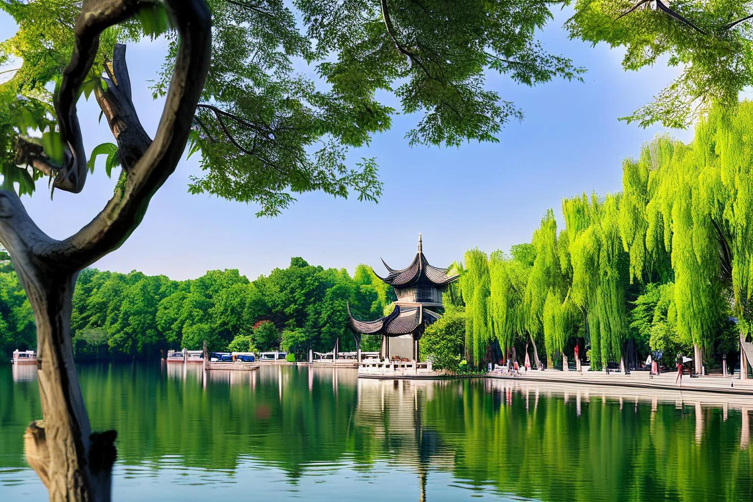 西湖美景图高清壁纸,手机壁纸西湖高清自然风景图片