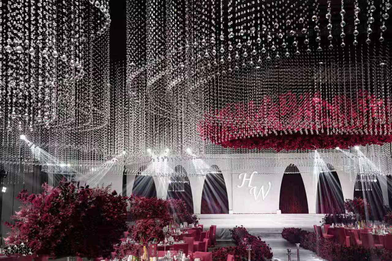 自由的法式蓝清新的主题婚礼设计,全世界独一无二专属高级水晶婚礼