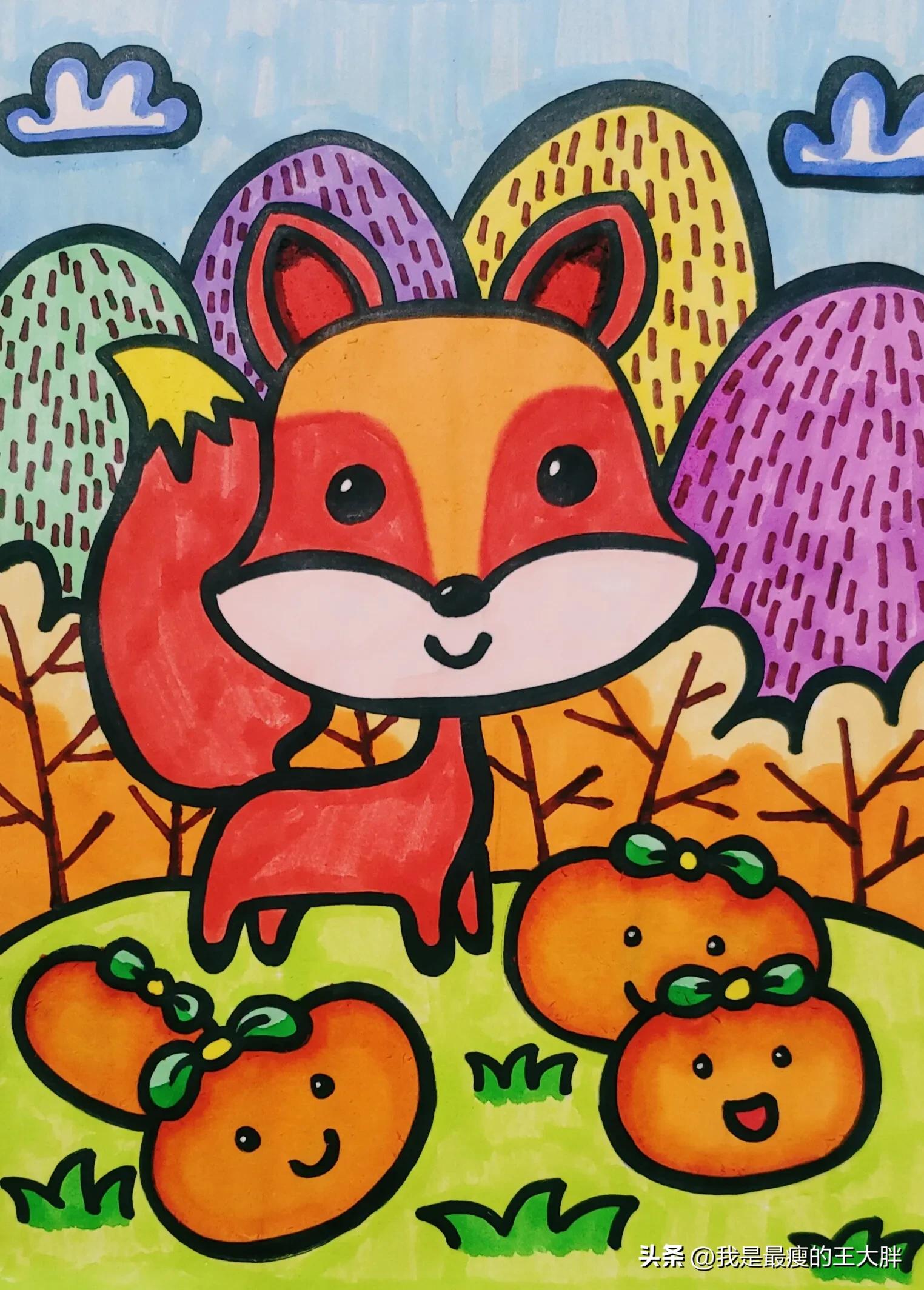 小猫小狗小狐狸小猪简笔画,小兔子和小狐狸图片简笔画