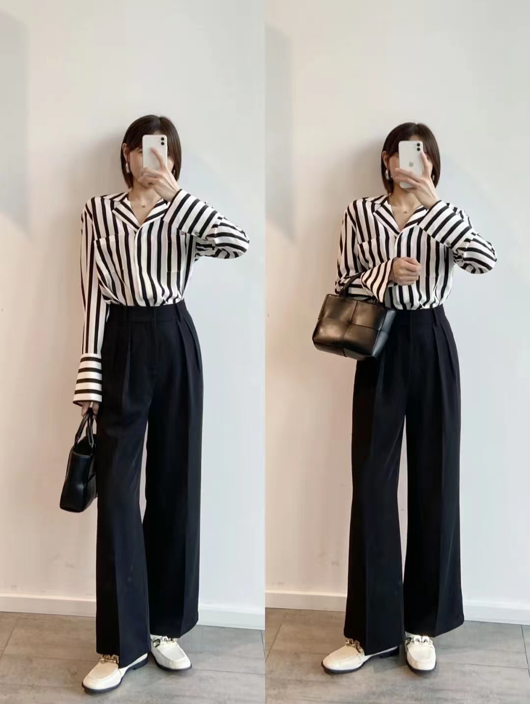 红色条纹衬衫配什么裤子,燕麦裤子搭配蓝白条纹衬衫好看吗