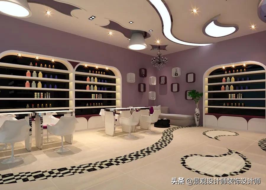 美甲店橱窗设计图片,80平米美甲店设计风格