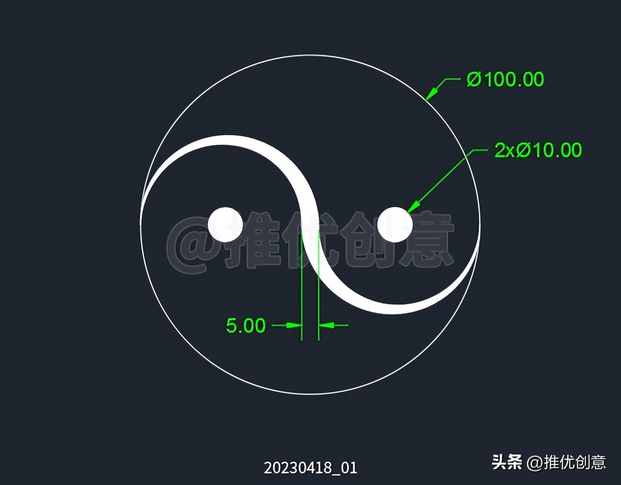 绘制宽度渐变的多段线工程制图autocadcad教学cad画图教程CAD习题