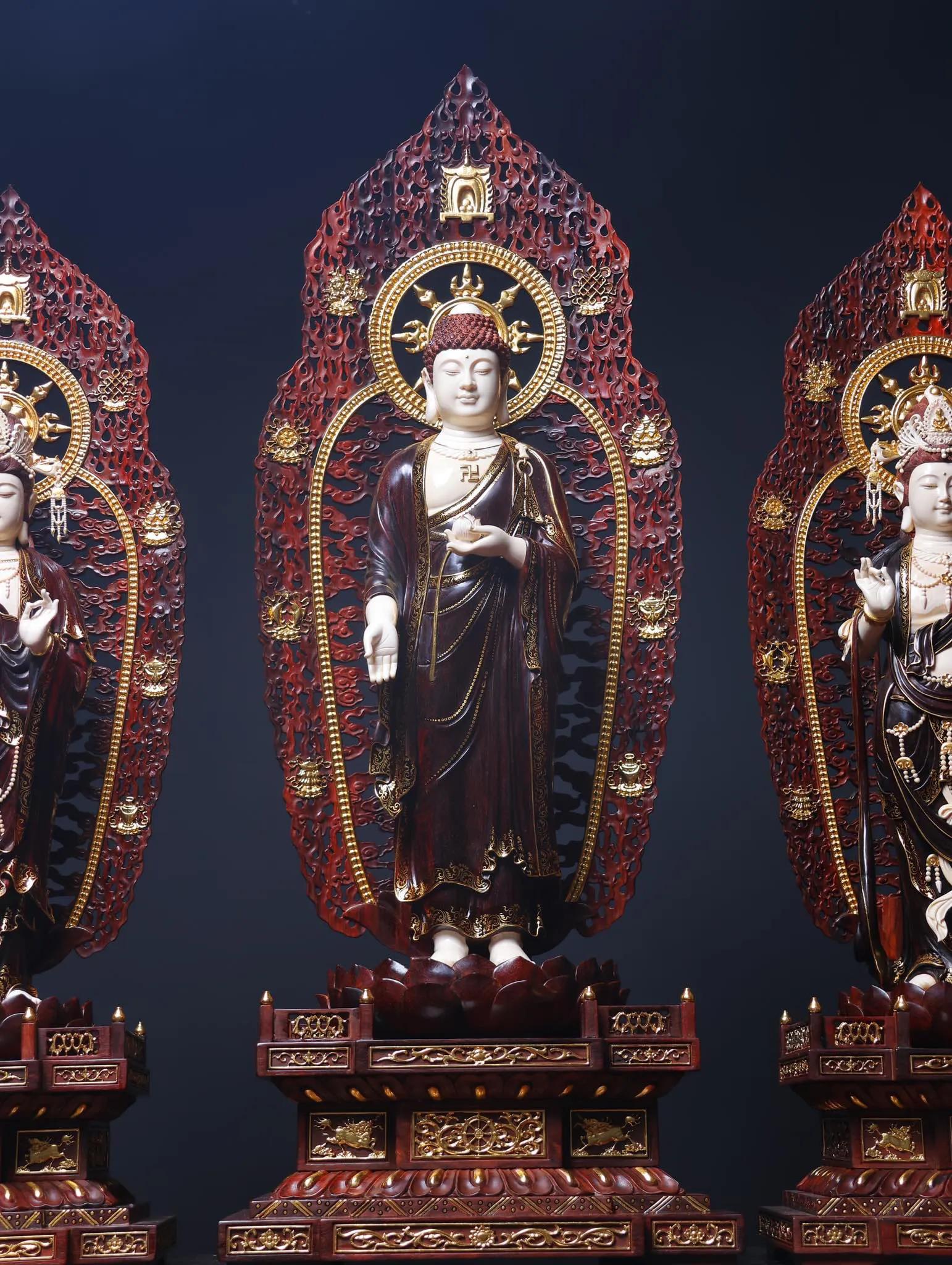 西方三圣接引真实案例,西方三圣挂画