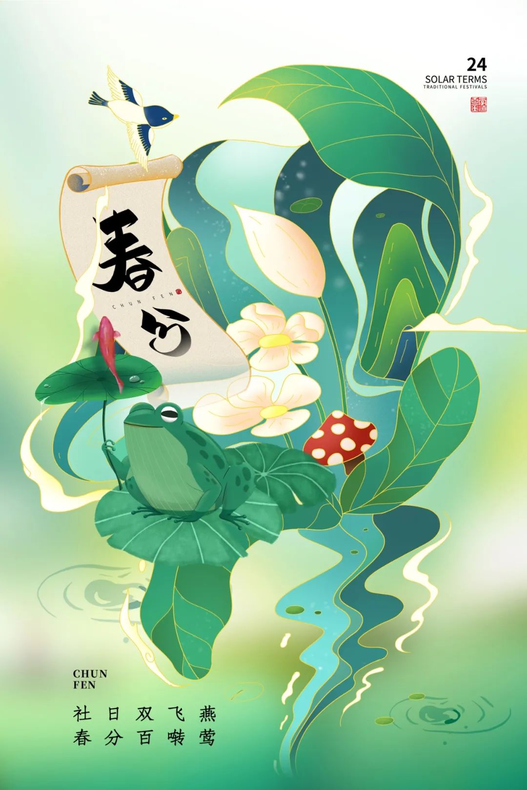 早安春分的祝福图片,今日春分早安心语