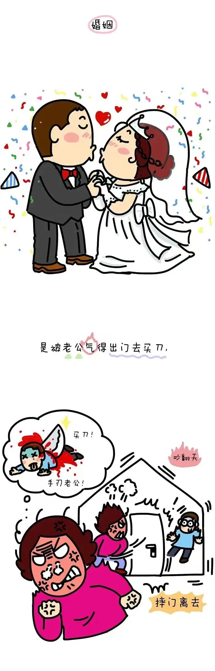 婚姻是什么？就是出门买刀，结果买了菜（漫画）