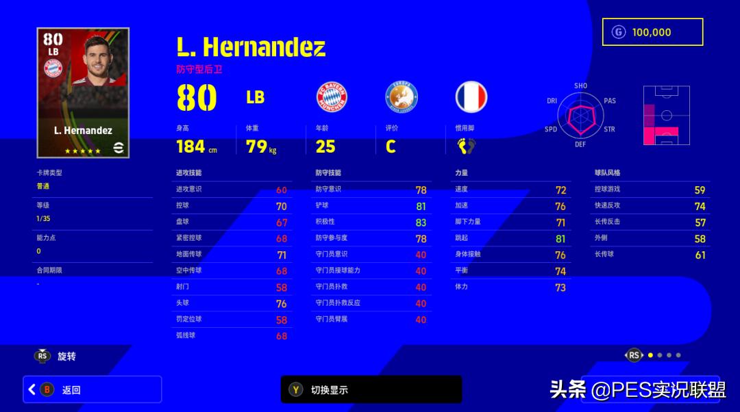 实况足球诺伊尔详细资料,实况足球拜仁诺伊尔