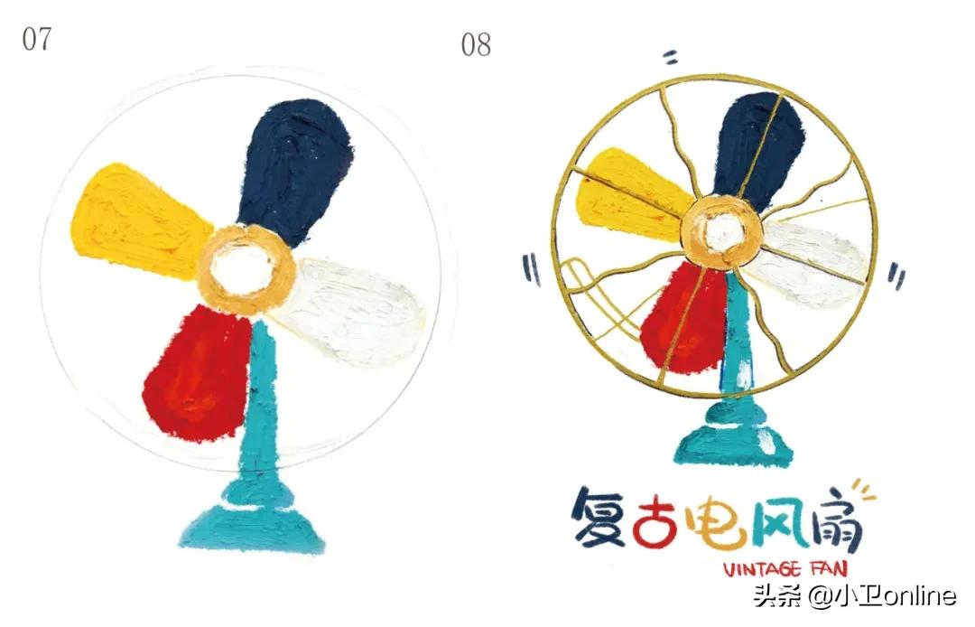 油画棒森系小清新插画教程,油画棒教程简单新手插画