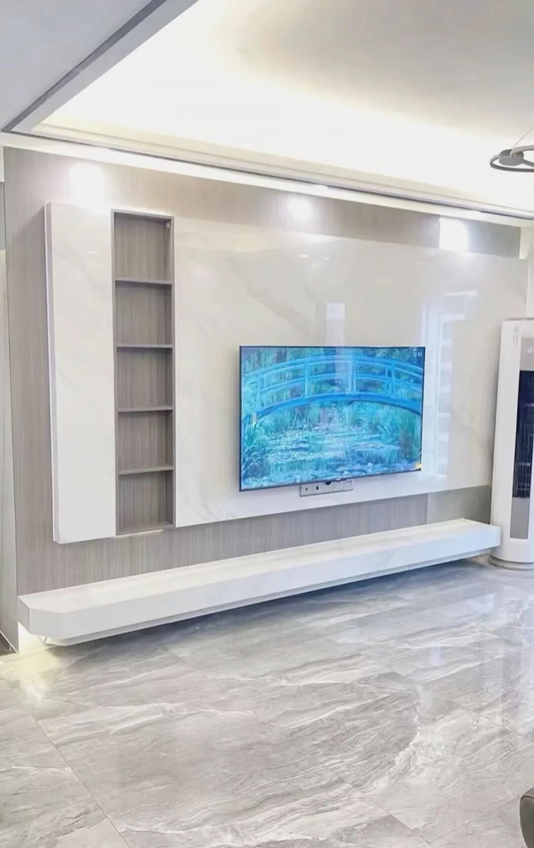 30款悬空背景墙,简约隐形门背景墙