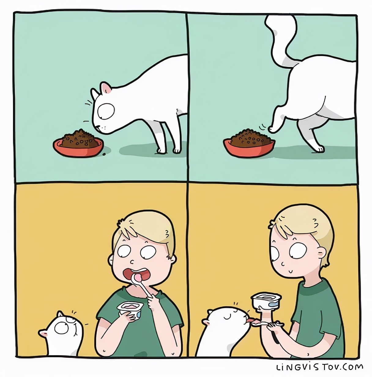 喵星人的那些事儿铲屎官漫画,猫咪铲屎官日常漫图