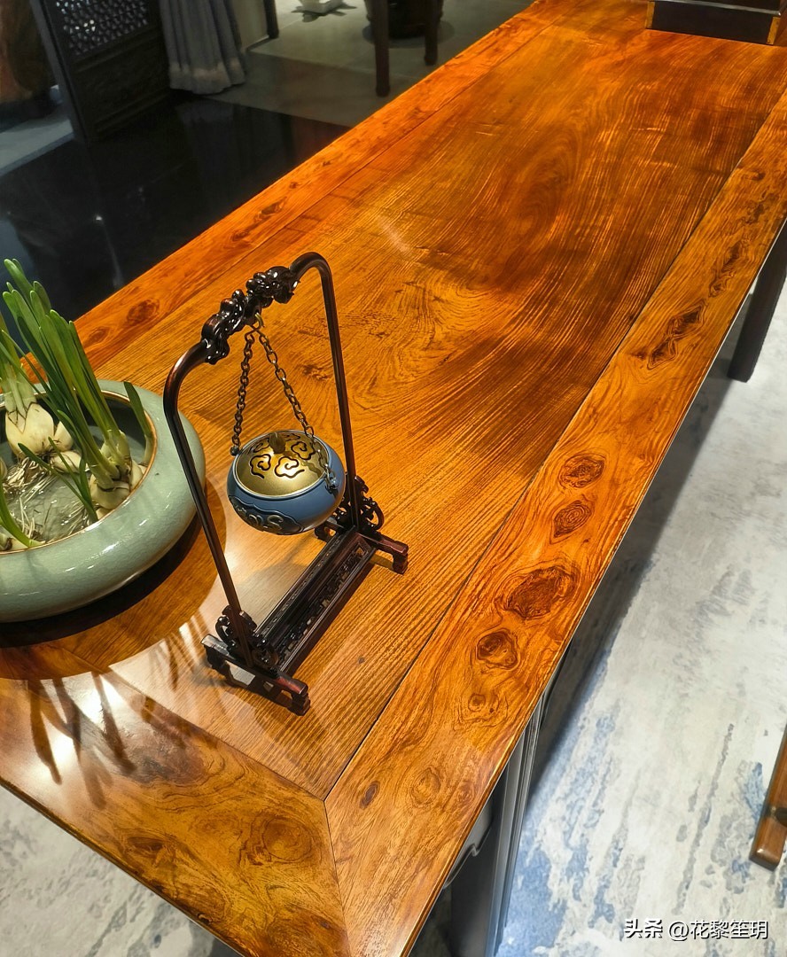 明式黄花梨书房大画案,明黄花梨夹头榫画案