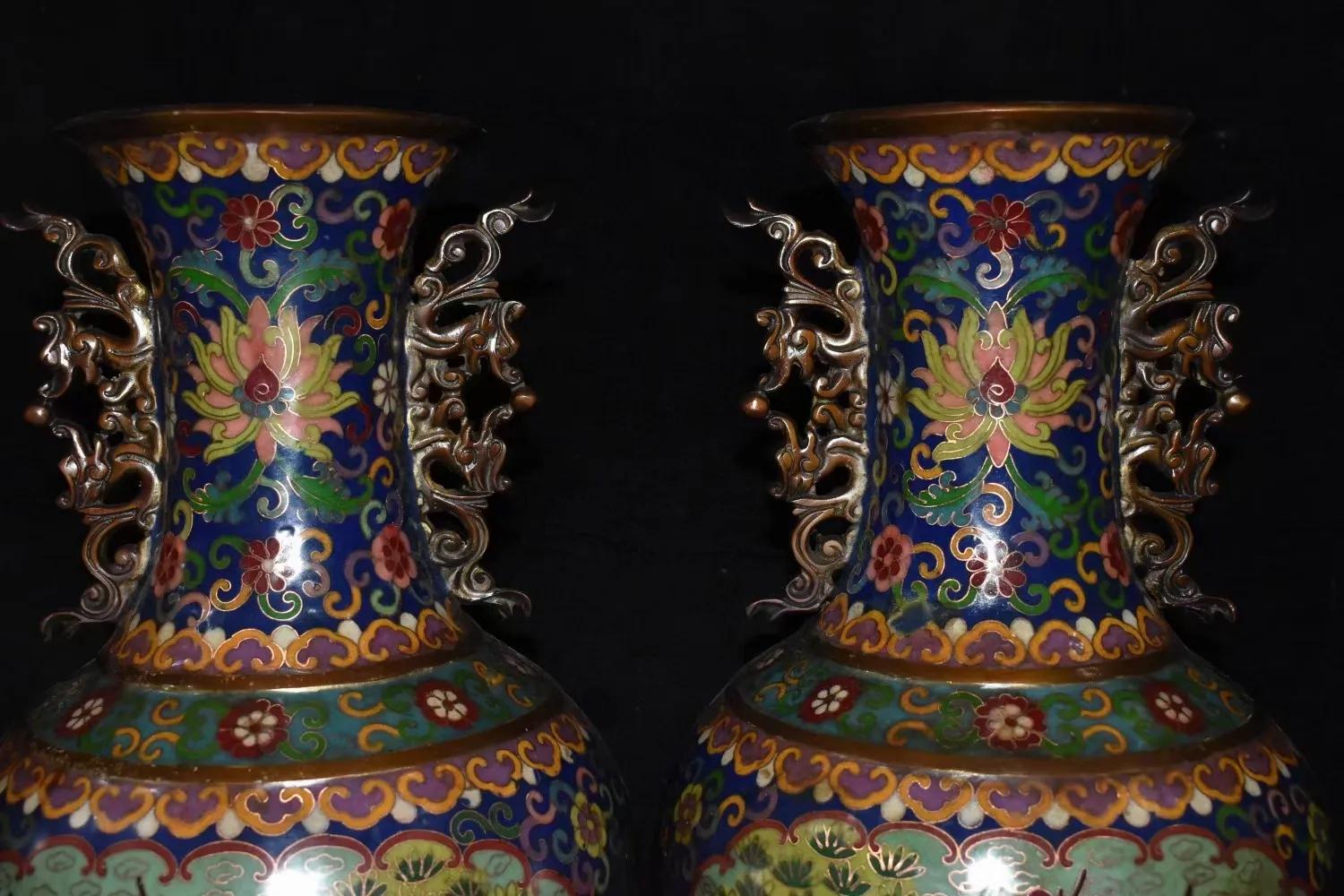 民国景泰蓝10厘米小花瓶价值,收藏景泰蓝老花瓶