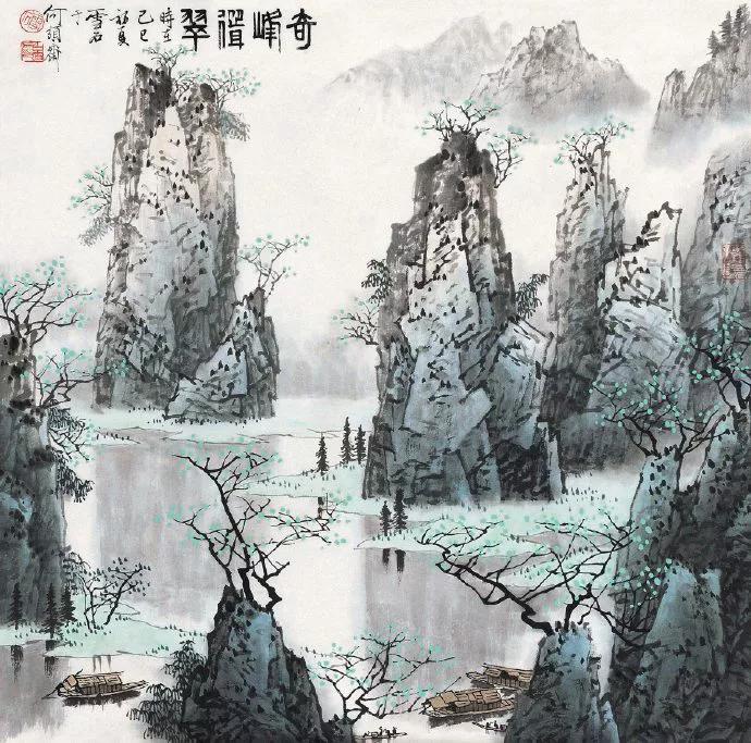 中国画山水画名作高清图片,古代名家横幅山水画作品欣赏