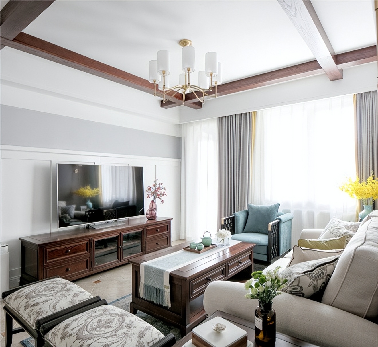 温柔舒服的装修效果,温馨的美式家怎么布置