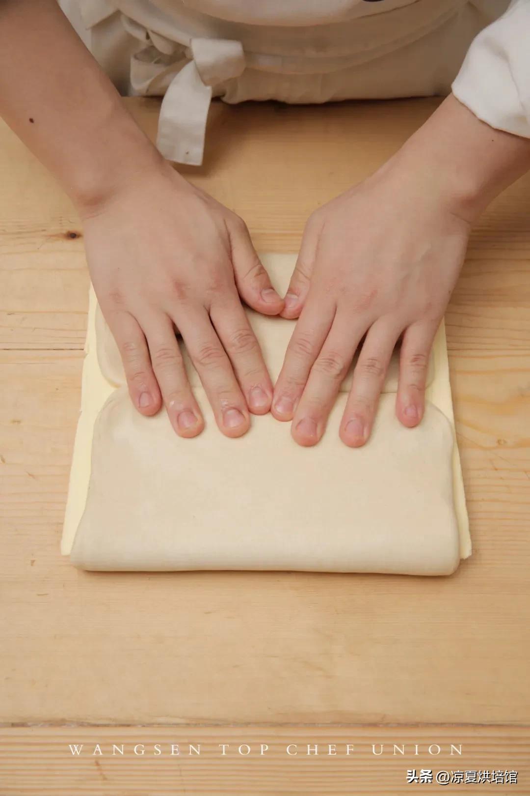 丹麦牛角开酥教程,手工奶酥吐司面包