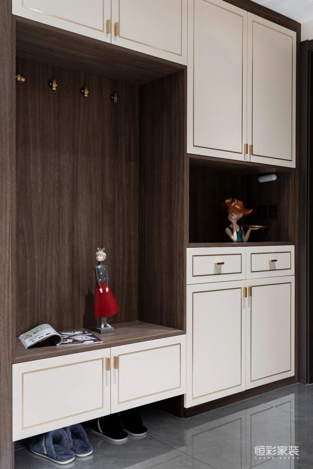 美式进门玄关鞋柜图片大全,进门隔断带玄关鞋柜效果图