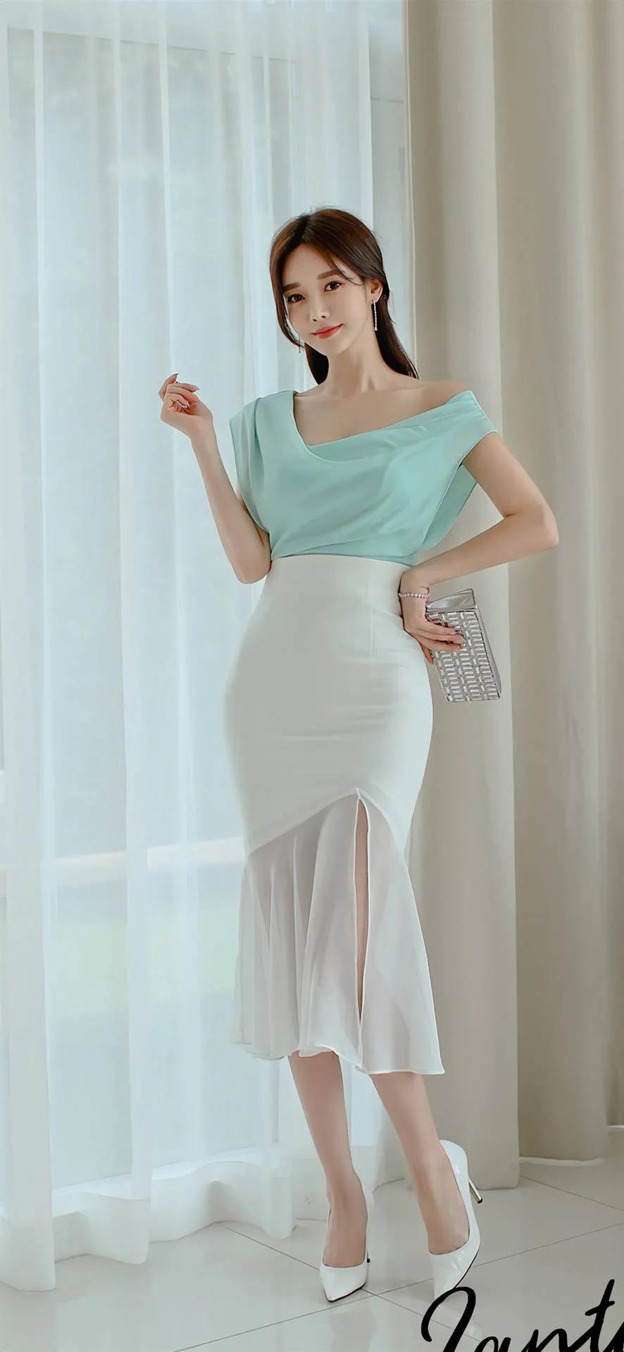 孙允珠露肩交叉连衣裙图片,孙允珠粉色露肩连衣裙