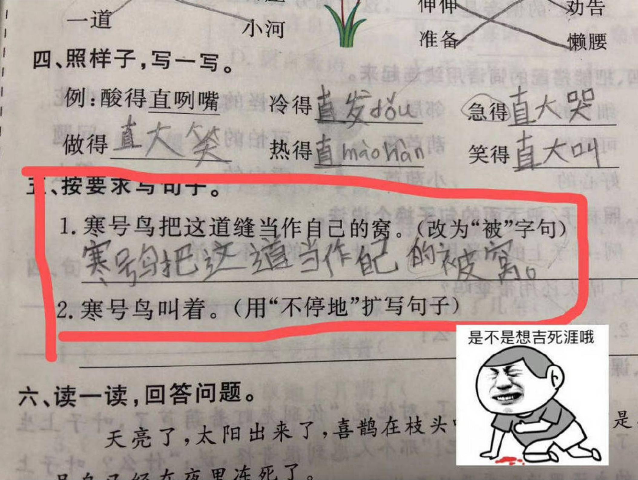“冰马桶”小学生作业走红,老师看了哭笑不得,家长看了想打人