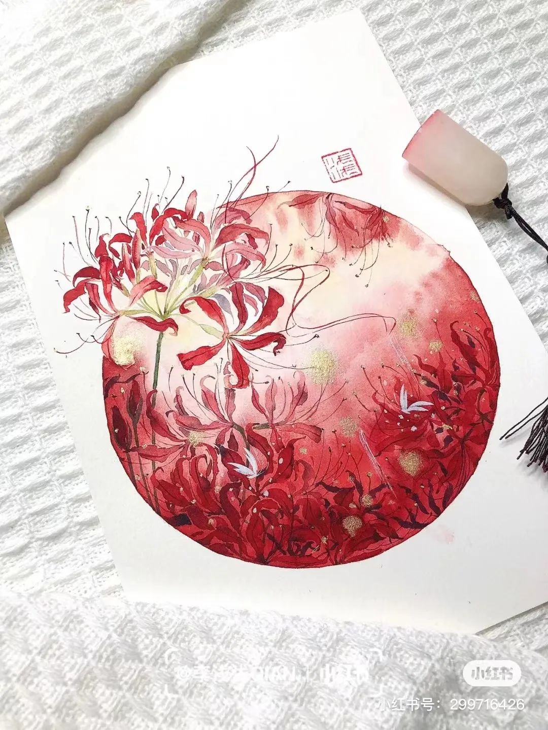 水彩中国风风景简单,古风水彩花卉简单又好看