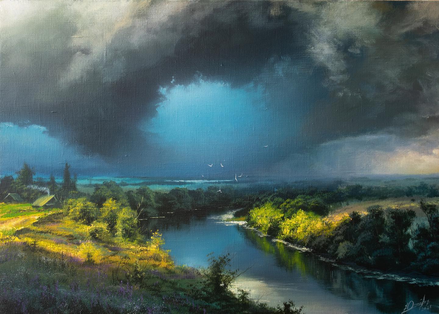 画家维克多风景画图片,维克多丙烯风景画颜料