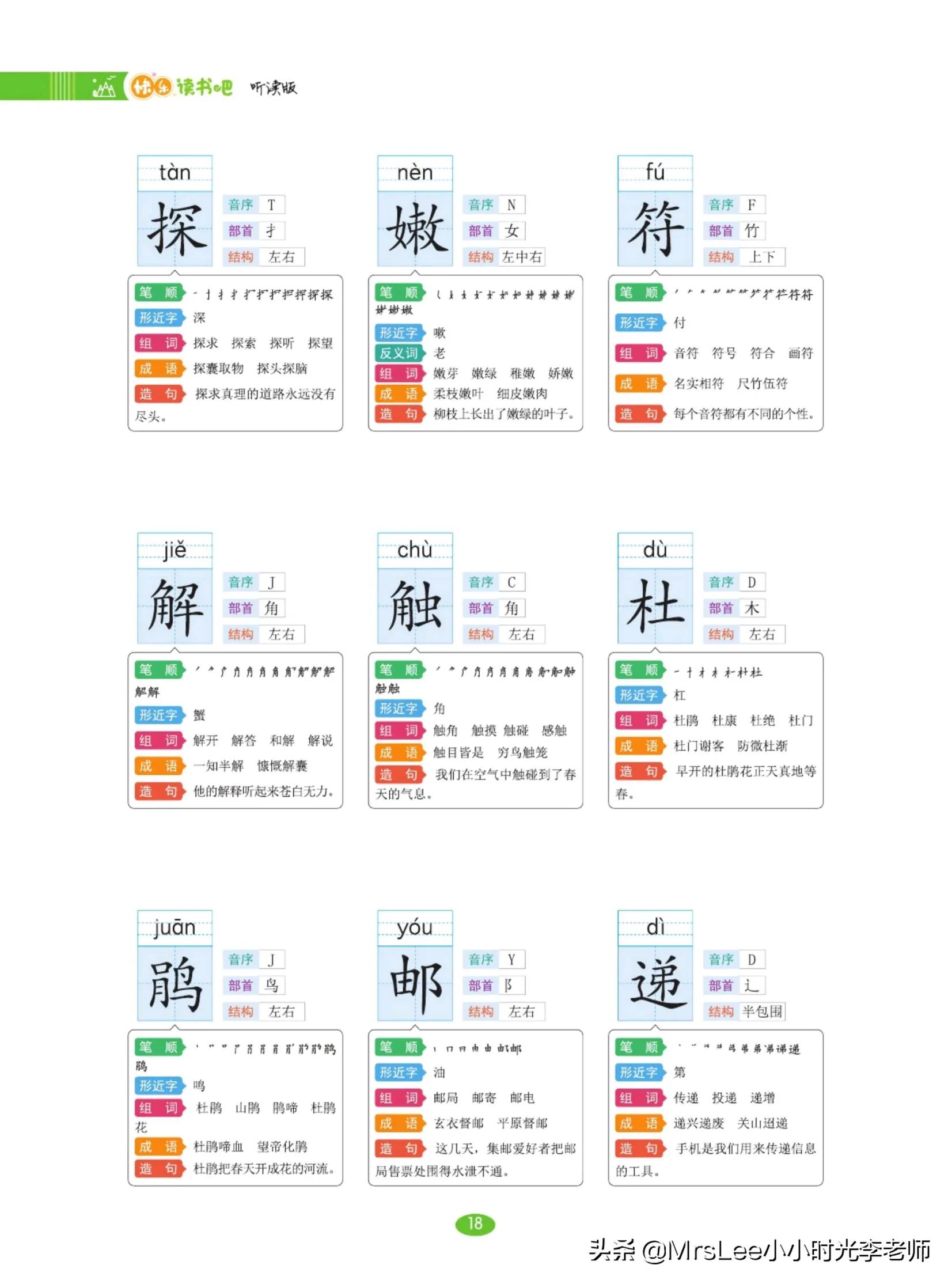 部编二年级下册生字笔顺电子文档,二年级下册枫树上的喜鹊生字笔顺