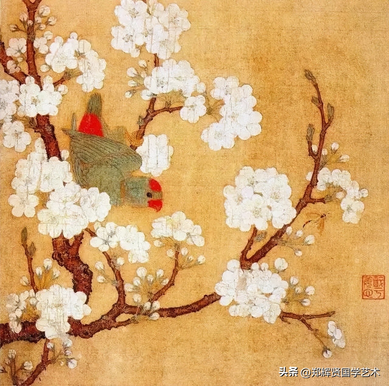 嫩蕊初开一树红,清香淡雅醉春风