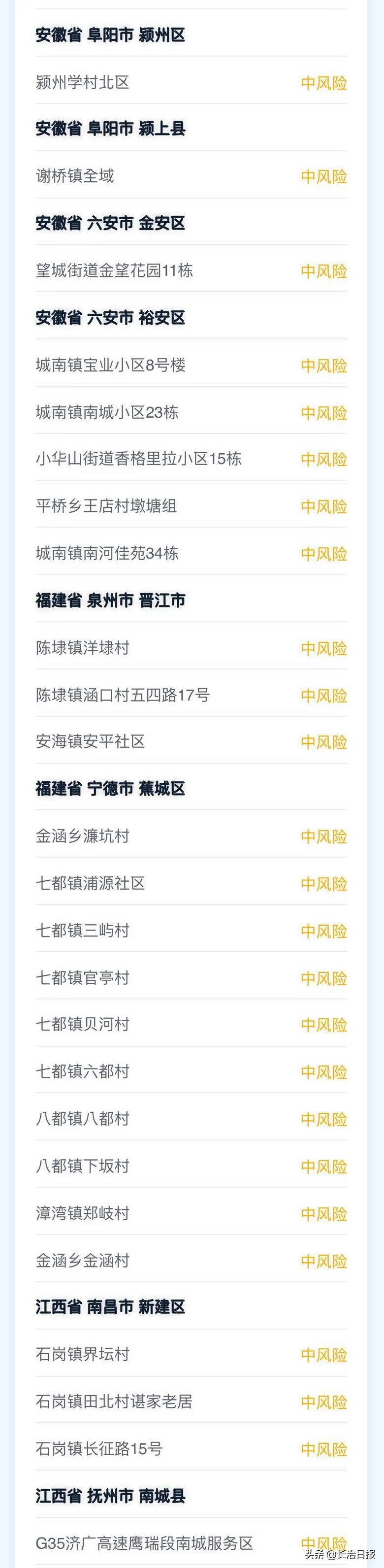 长治市疫情防控办4月15日紧急提示（附最新国内中高风险地区、涉疫地区、相关病例活动轨迹信息一览）