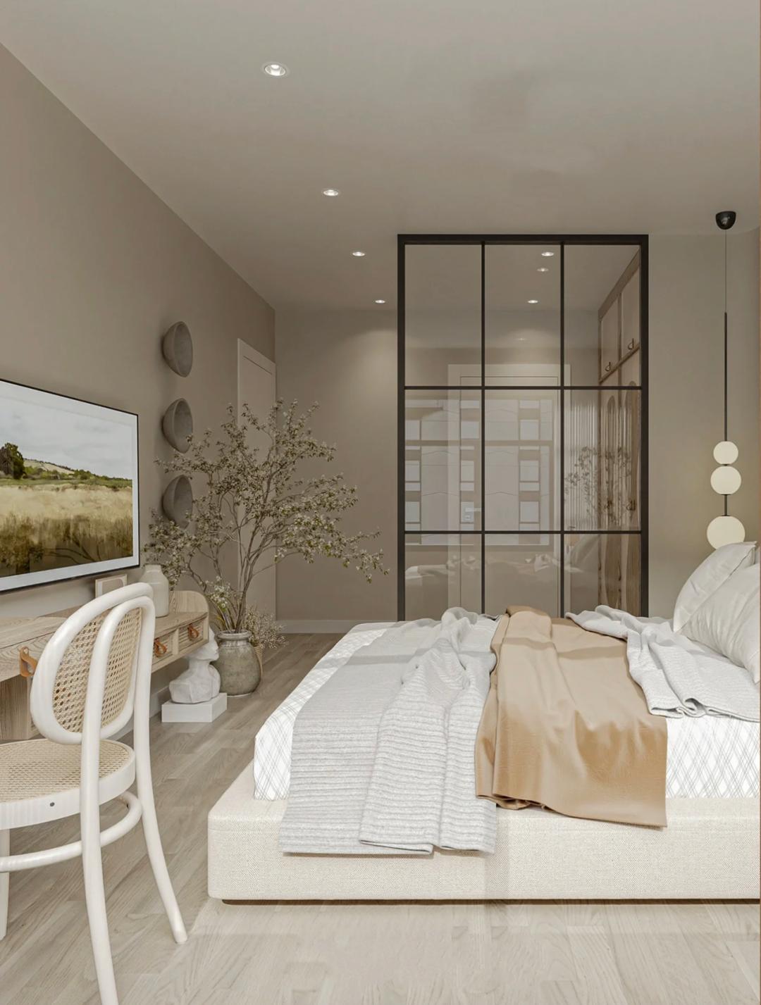 主卧室卫生间门正对床效果图,卫生间正对床衣帽间装修效果图