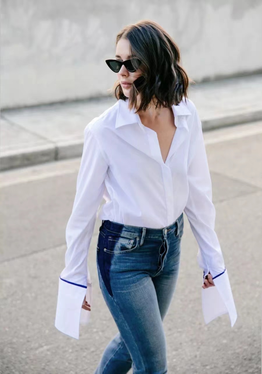 白衬衫牛仔裤永不过时的经典穿搭,fashion2牛仔裤