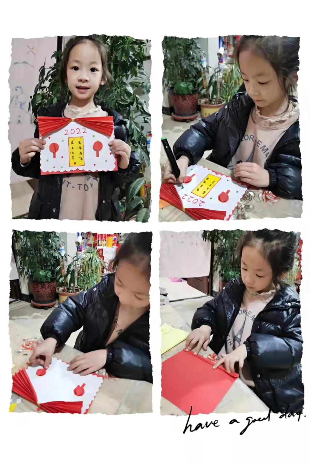 童心创意春节贺卡,小学生做好看的新年贺卡